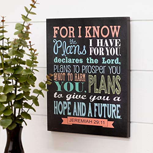 Dicksons I Know The Plans I Have For You Typography Black 14 X 11 Wood Wall Art Sign Plaque #TOP1