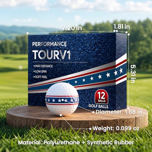 Ponsonbay 12 Pack Red White & Blue Practice Golf Balls with Star Pattern for Indoor & Outdoor Training, Golf Tournaments, Events, and Gift Giving by Ponsonbay - Image 5