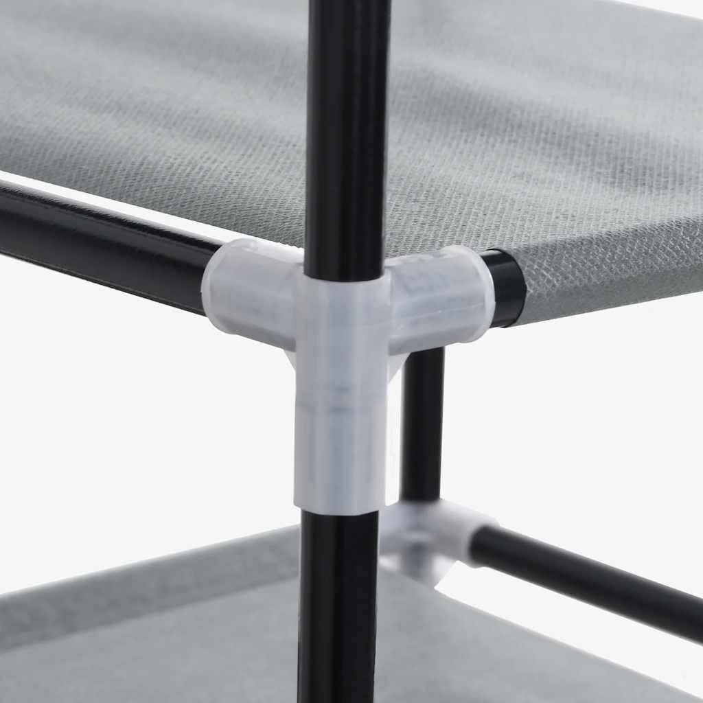 Zapatero gris de tela no tejida con estructura de acero con recubrimiento en polvo, 60,5 x 30 x 97 cm, zapatero de 4 niveles con puerta enrollable, ahorra espacio para pasillo, entrada