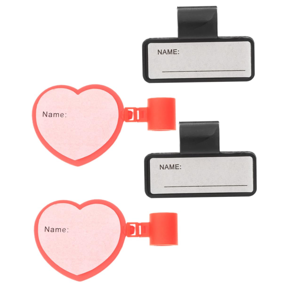 Amazon | クリップ式 プラスチック製 4個セット 名入れ対応 ハート型