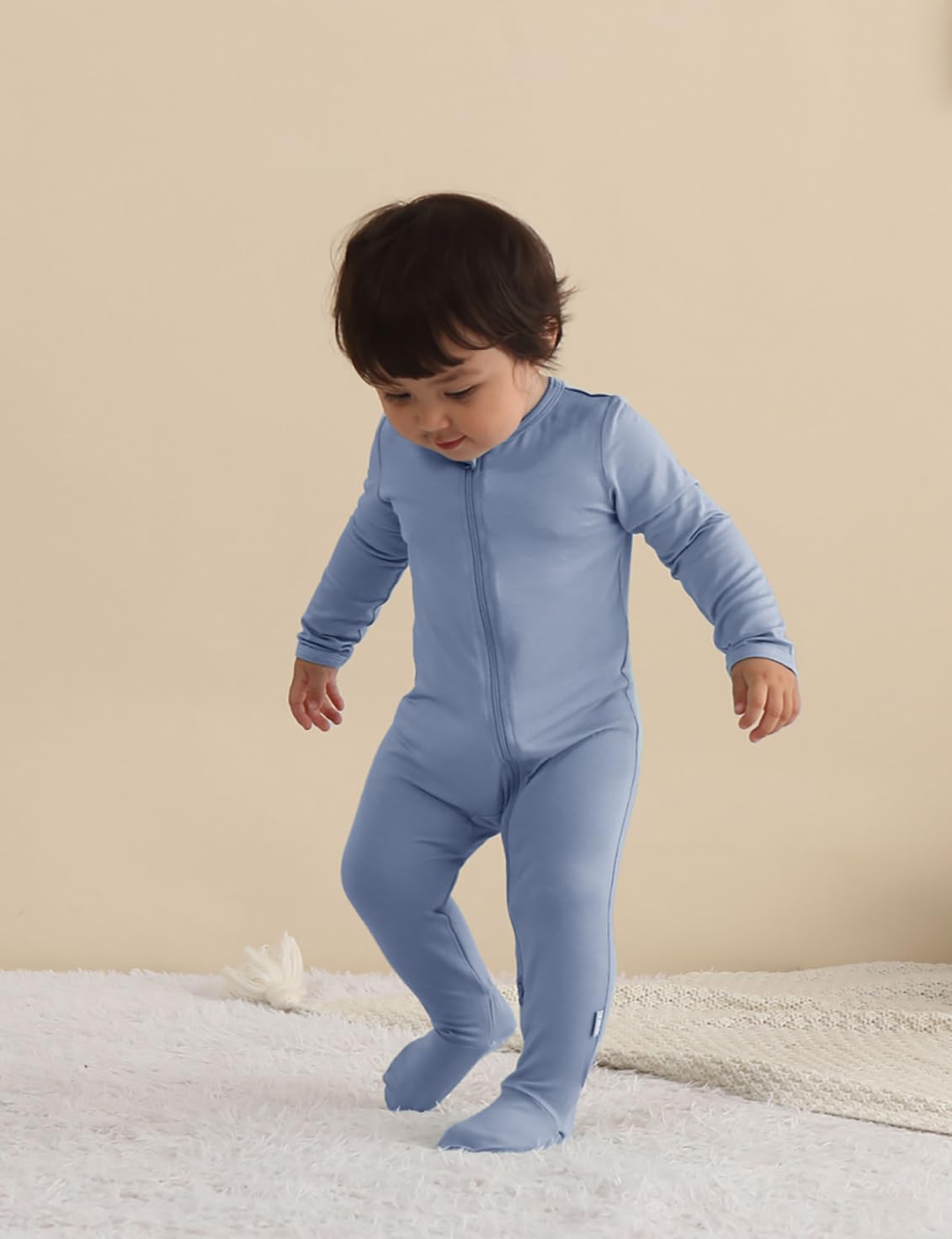 Long Sleeve Baby Footies Bamboo Rayon Romper Infant Double Zipper One-Piece Clothes Boys Girls Outfits