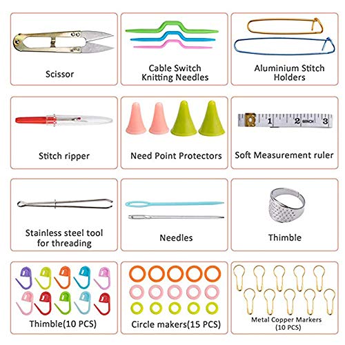 Home Knitting Accessories Diy Knitting Tools Set Crochet Hook Stitch Weave Accessories Supplied With Case Box Yarn Knit Kit 1 Set #TOP6