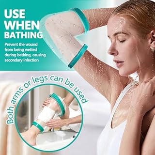 Zoomara Protection Genou Douche, Douche et Piscine pour douche, Réutilisable Plaster Genoux Protection, Maintenir le Bandage au Sec, Protege Platre Jambe Adulte