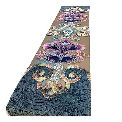 GJM Caminos de Mesa Americana de Chenilla Bordado Camino de Mesa y aparador de la Bufanda con borlas, de Varios tamaños (Size : 30x220cm)