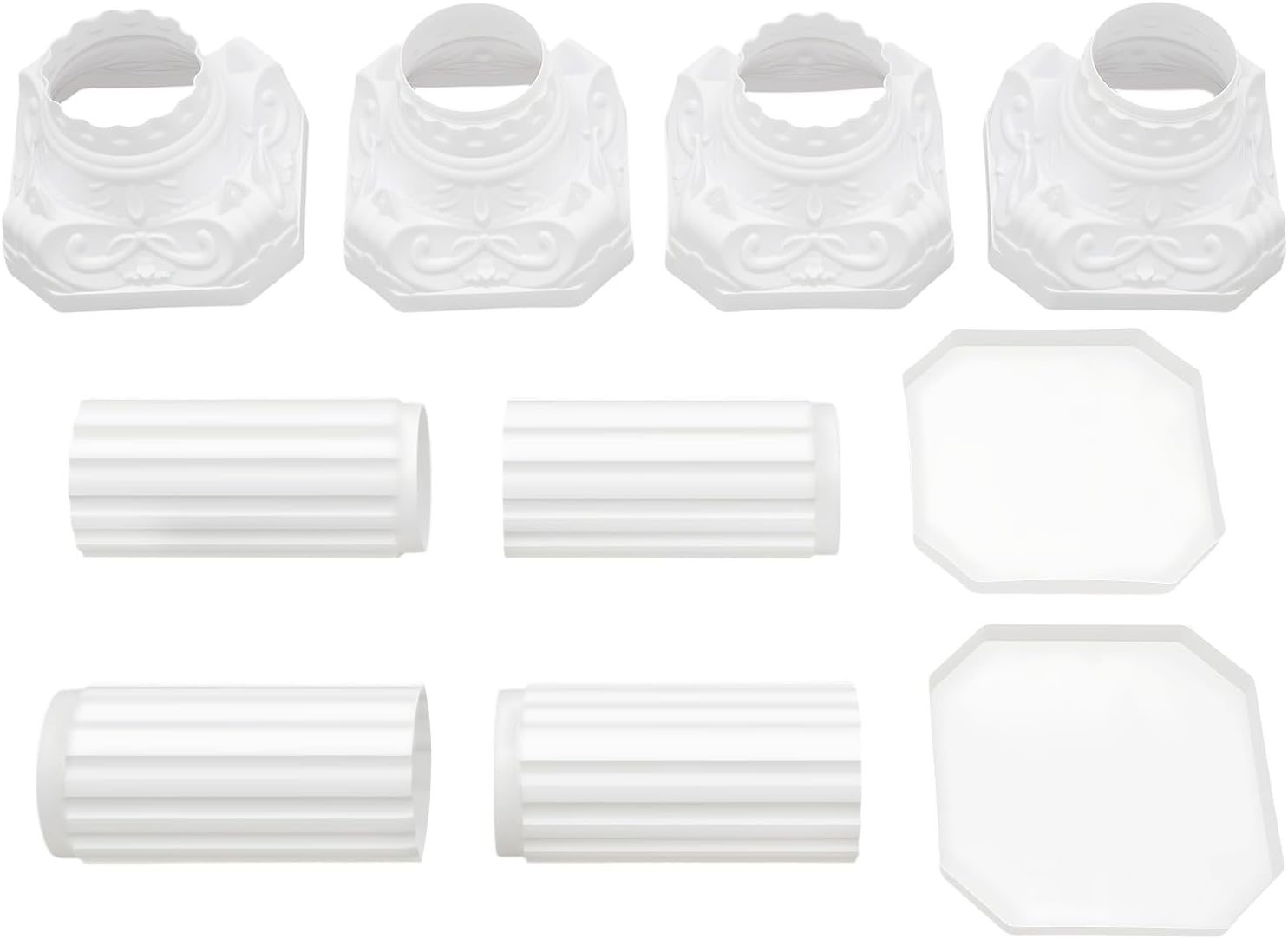 2 Pcs Wedding Roman Column Greek Pillars Stand Decorative Roman Column Pedestal Plastic Wedding Pillars Columns for Flowers Plant Holder, Ceremony Event Party Decor, 10.63×34.65in