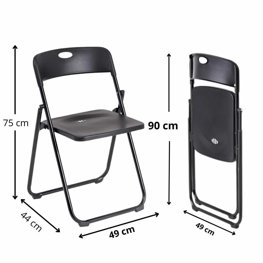 A.M.C. Set mit 6 Klappstühlen, platzsparend, zusammenklappbar, ideal für den Außenbereich, mit robustem Gestell aus Metall und PVC, Tragkraft 120 kg