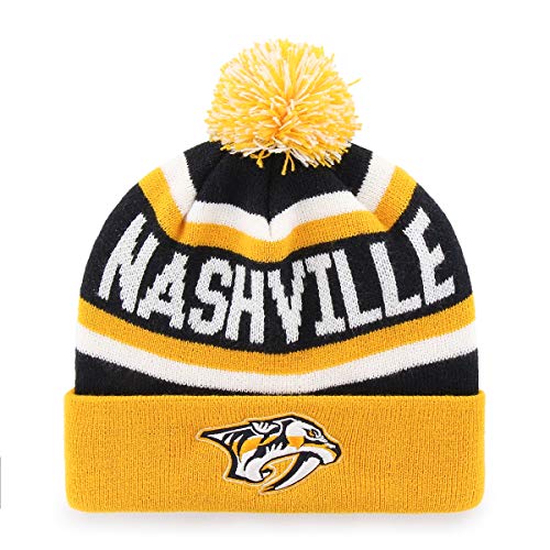 OTS NHL Nashville Predators Men's Jasper Cuff Knit Cap with Pom, Team Color, One Size
