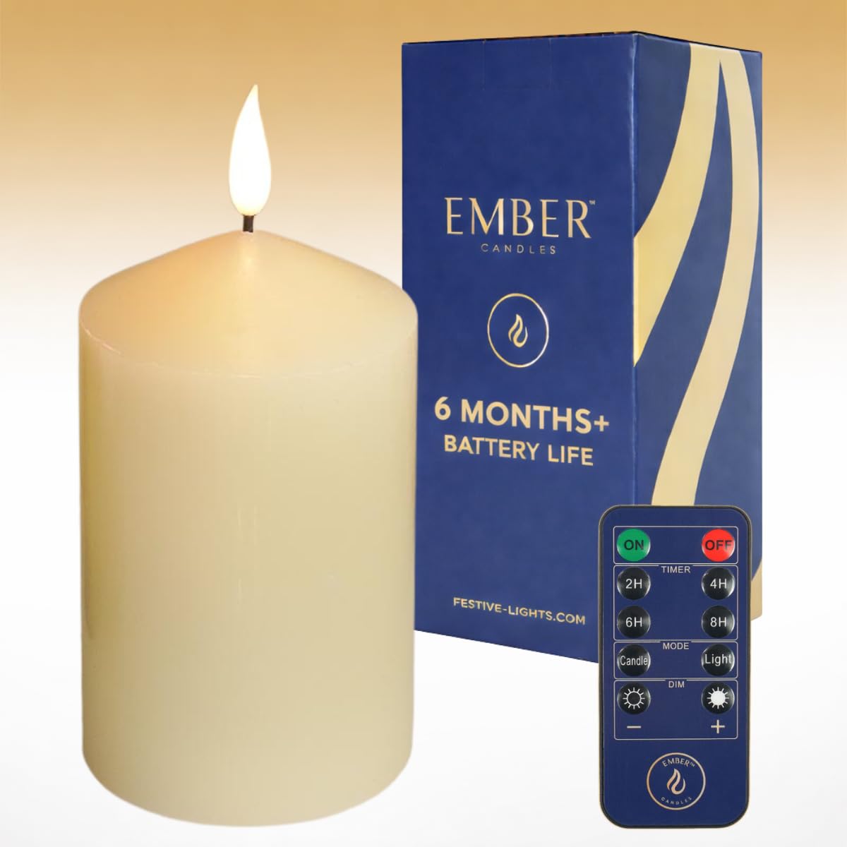 LED Candle With Remote Flameless Flickering Battery Powered With Remote