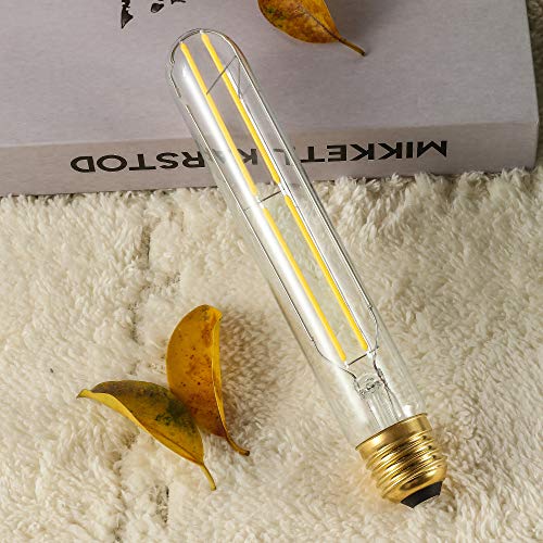 T10 Led Bulb,Dimmable 6W Led Tubular Bulbs, Soft White 3000K, 60 Watt Incandescent Bulb Equivalent,Clear Glass,E26 Base Lamp Bulb,For Cabinet Display Cabinet Etc,4 Pack. (7.3 In -Soft White(3000K)) #TOP1