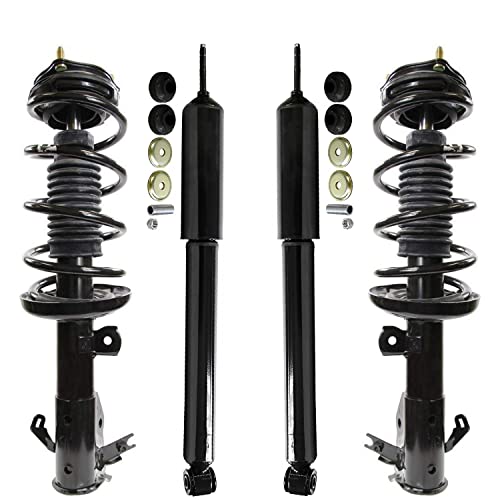 Image of Detroit Axle - 4pc Struts Shock Absorbers Kit for 13-15 Honda Civic, 2 Front Struts w /Coil Spring 2 Rear Shocks Absorbers 2013 2014 2015 Replacement Suspension