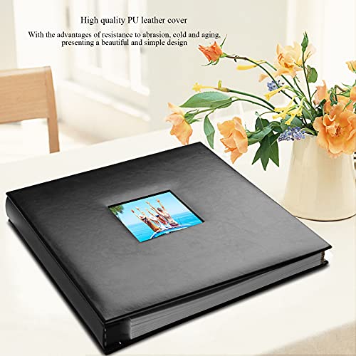 Nescl Photo Album Self Adhesive 80 Sticky Pages Leather Cover Scrapbook Photos Book For Christmas Gifts Wedding Large Picture Albums Hold 3X5 4X6 5X7 8X10 Black #TOP1