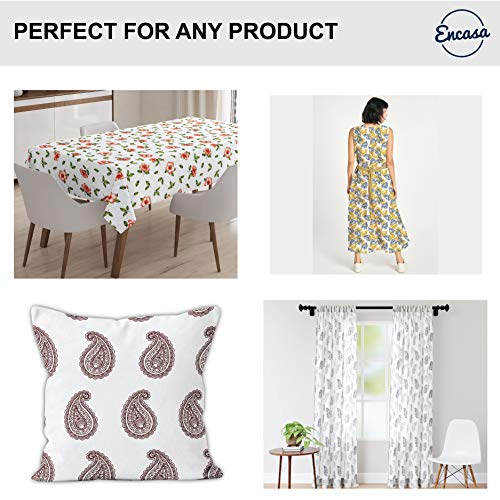 Image of Encasa XO Printed Satin Fabric by Meter - Trellis Yellow, 58 Inch Width (147 cm), Soft Polyester Cloth for Curtains, Cushion Covers, Dresses, Kurtis, Crafts, Craft Sewing & Home Decor