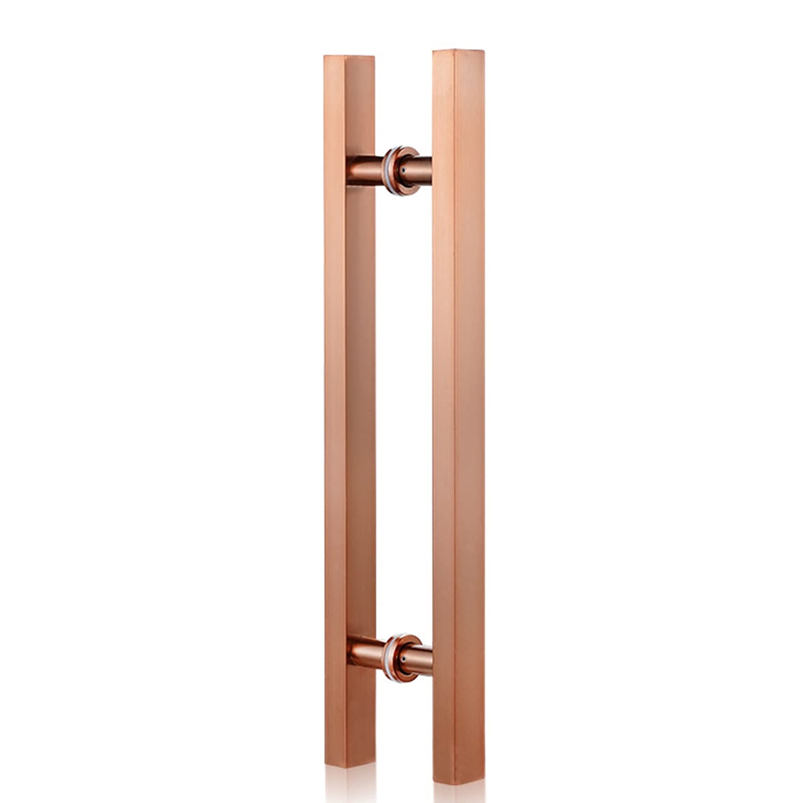 Poignée de porte coulissante double face or rose tube en H