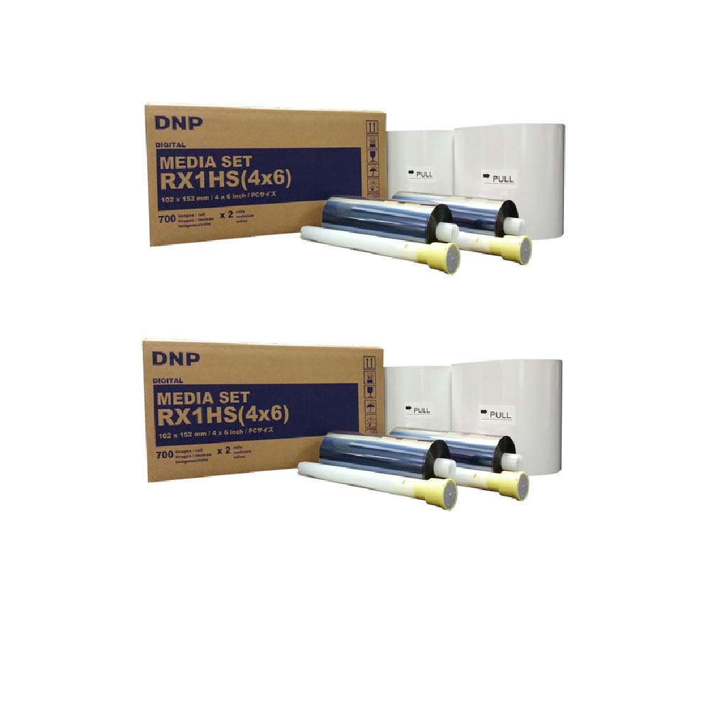 Two Boxes of RX1HS 4X6 Media KIT for DNP DS-RX1HS Printer (Total of 2800 Prints). Bundle Deal: Comes