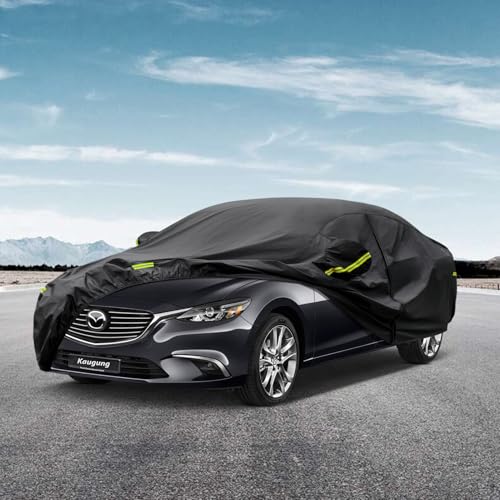 Image of Kaugung 7 Layers Car Cover Custom Fit Mazda 6 from 2002 to 2025, Outdoor Waterproof All Weather Sun Rain Dust Snow Protection with Zipper Door.(USA Warehouse,Within 3-7 Days)