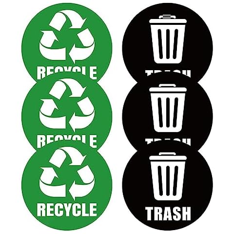 6-Litre Smooth Surface Recycling Stickers Cover