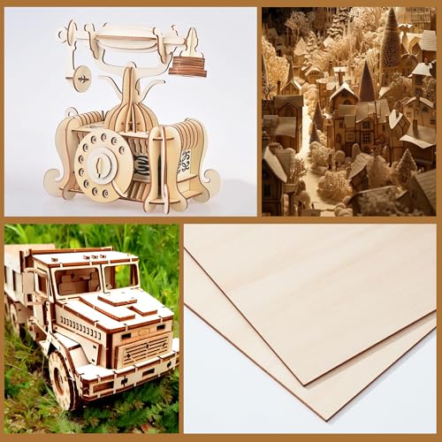 10 Stück 300x210x3mm Sperrholzplatte, Lindensperrholz,Dünne Blätter aus Balsaholz, Für DIY-Modellkunsthandwerk, Schnitzereien und Schiffsmodellbauprojekte