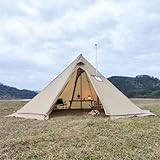 Installation complète de camping incluse : le colis contient un corps de tente, 15 clous de sol, 5 cordes à vent, un poteau de support, des sacs de rangement et un chiffon anti-brûlure pour la fenêtre fumée, vous donnant tout ce dont vous avez besoin pour les séjours en plein air.