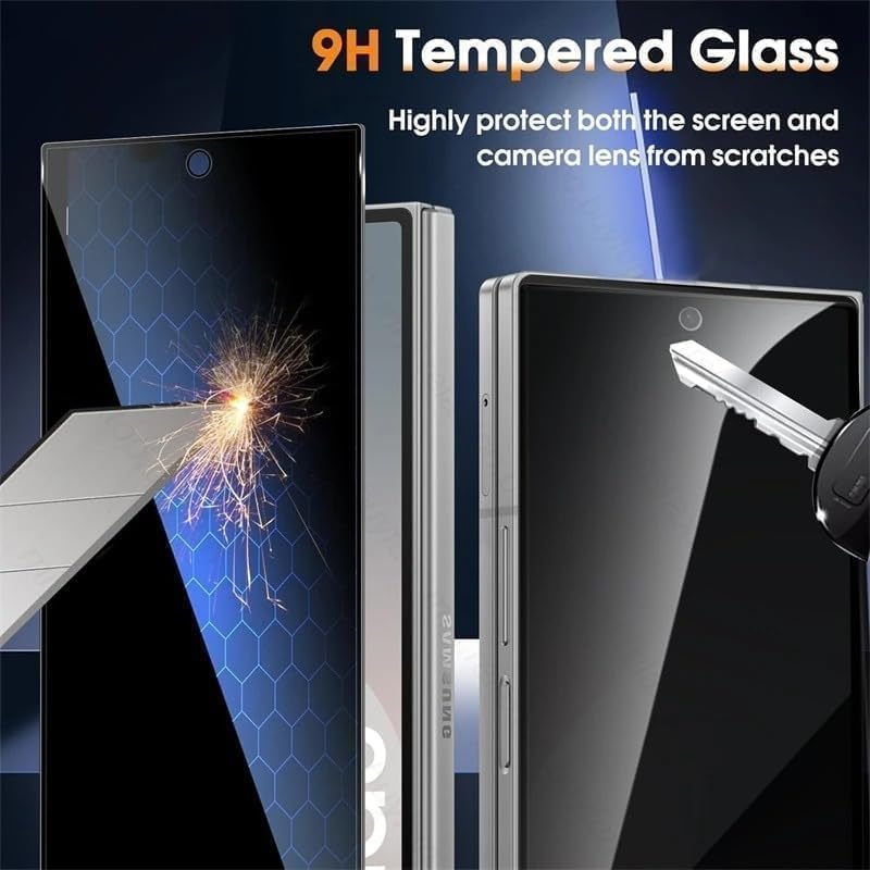 Image of QsmQam Premium Anti-Spy Privacy Tempered Glass Compatible with Samsung Galaxy Z Fold 8 Ultra /Fold 7 with Anti-Explosion 9H Hardness Screen Guard(Pack of 2)