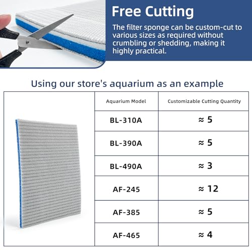 Image of Multi-Layer Aquarium Filter Media - Customizable Filter Floss and Sponges for Fish Tanks & Ponds