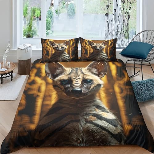 Housse de couette chat 200x200 cm avec 2 taies d'oreiller Civet - 2