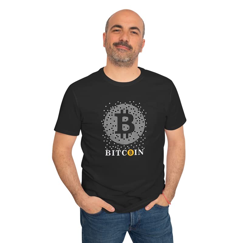InDIAn CLOTHInG COMen's Regular Fit Bitcoin Cryptocurrency Graphic Printed T-Shirt