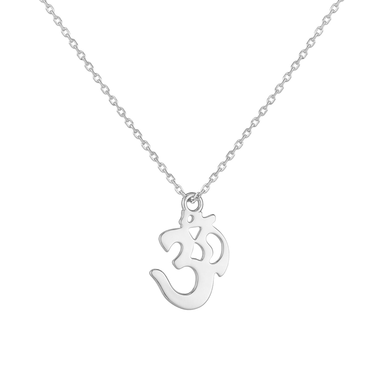Collana in oro 750 585 375, 45 cm, con ciondolo, collana con simbolo Om