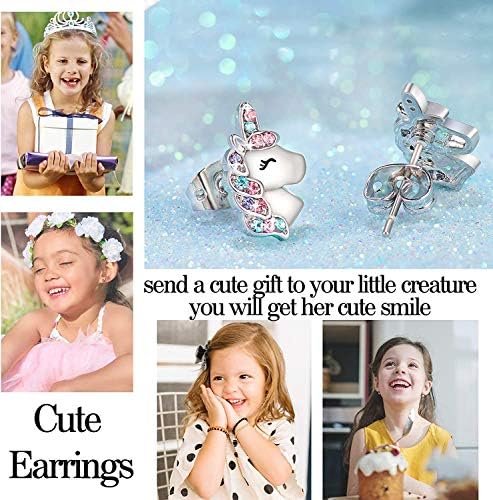Lanqueen Unicorn Necklace or Hypoallergenic Earrings for Girls Lovely Gifts for Daughter Granddaughter Girls Birthday Party 3 51LdSIAGXmL. AC