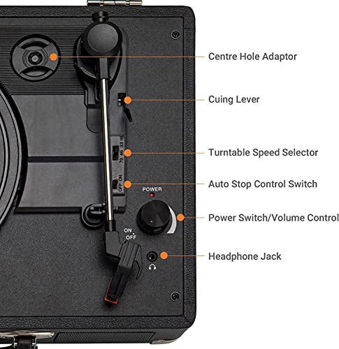 ByronStatics Record Player, Tourne-Disque à 3 Vitesses, Haut-parleurs stéréo intégrés, Aiguille de Remplacement, Prend… - Les Beatles, Paul McCartney, John Lennon, RIngo Starr, George Harrison ByronStatics Record Player, Tourne-Disque à 3 Vitesses, Haut-parleurs stéréo intégrés, Aiguille de Remplacement, Prend… – Image 4