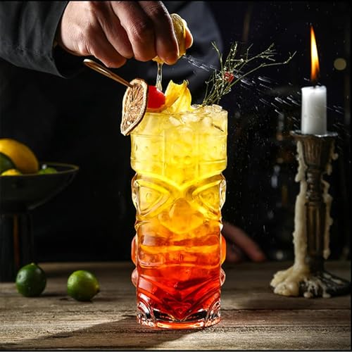Image of Premium Tiki Glasses 420 ML Modern Bar Cocktail &Mocktail Drinking Glasses, Highball Lead-Free Glasses, Tumblers for Water,Beer, 4 Pieces, Transparent(BL-01, 4 Count (Pack of 1))