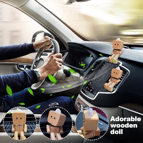 Diffuseur de voiture robot en bois pour climatisation et grille d'aération
