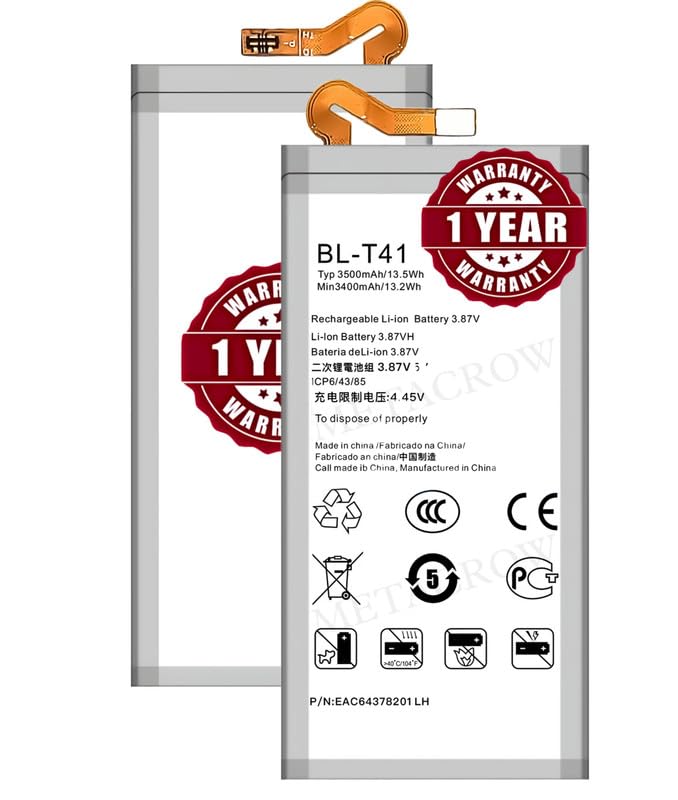 Image of Original BL-T41 Battery Compatible for LG G8 ThinQ (LM-G820, LM-G820N, LM-G820QM, LMG820QM7, LMG820UM0, LMG820UM1, LMG820UM2, LM-G820UMB) - (3500mAh) - 1 Year Warranty BC46