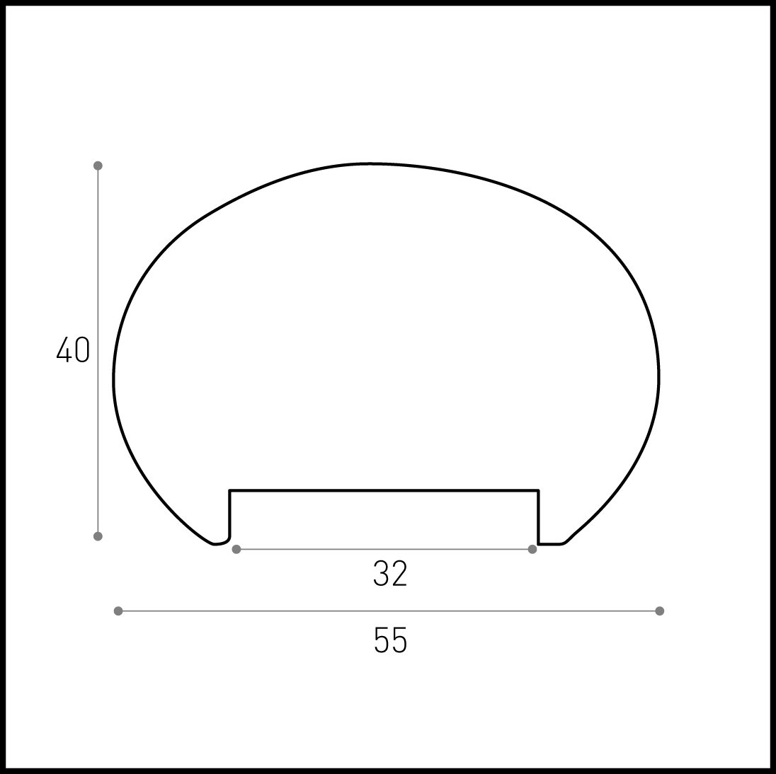 Hobby Legno - Corrimano In Legno Massello Kotò Tinto Noce Medio mm. 55X40X3000 (Prezzo Per ml. 3)