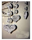 30PCS Heart Acrylic Crystal Beads Beads Garland Chandelier Hanging Wedding Party Decor