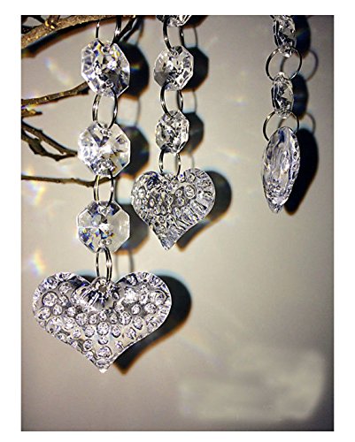30PCS Heart Acrylic Crystal Beads Beads Garland Chandelier Hanging Wedding Party Decor