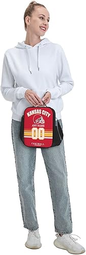 Miniatura 6 de Kansas City - Lonchera personalizada, con nombre y número personalizados, correa ajustable, bolsa de almuerzo aislada deportiva, regalos para