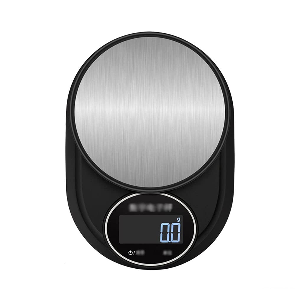 キッチンスケール デジタルキッチンフードスケール、計量範囲0.3g/5kg、調理、ベーキング、食事の準備に最適、ブラック充電式バージ