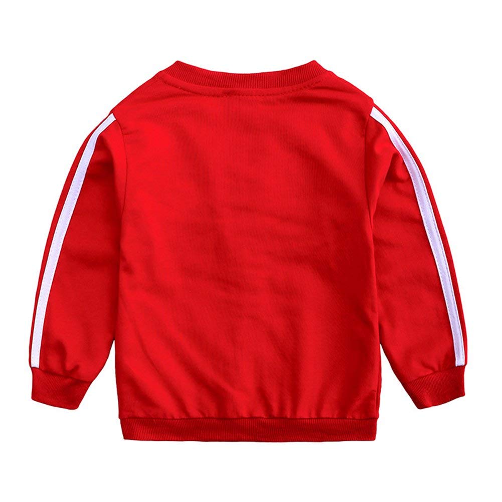 DCUTERQ Baby Boys Girls Cotton Tracksuit Sweatshirt Sweatpants Long Sleeve Zipper Jacket Pants Outfits Set red 3-6 months
