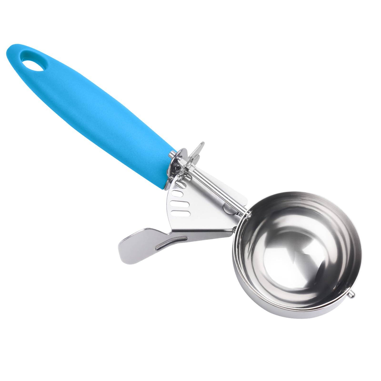 Portion Scoop, #12/3.25 OZ Disher Scoop, Ice Cream Scoop, Blue Handle, for Portion Control, Cookie Dough, Cupcake Batter, Ice Cream, Muffin, Mashed Potatoes
