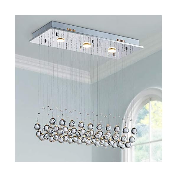 Saint MossiModern Ceiling Lighting Crystal Chandelier LED Lighting Fixture Pendant Lamp 3 GU10 Bulb Required Great Quality Best Discount