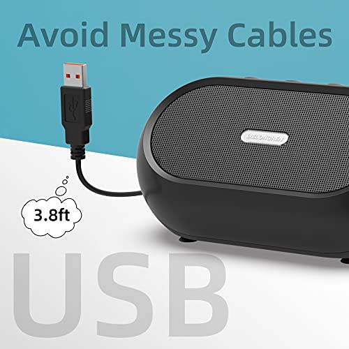 Xkx Usb Computer Speakers For Laptop, Pc Speakers For Desktop Computer, Small Usb-Powered External Speakers With Hi-Quality Sound, Rich Bass, Loud Volume, Direct Volume Control #TOP2