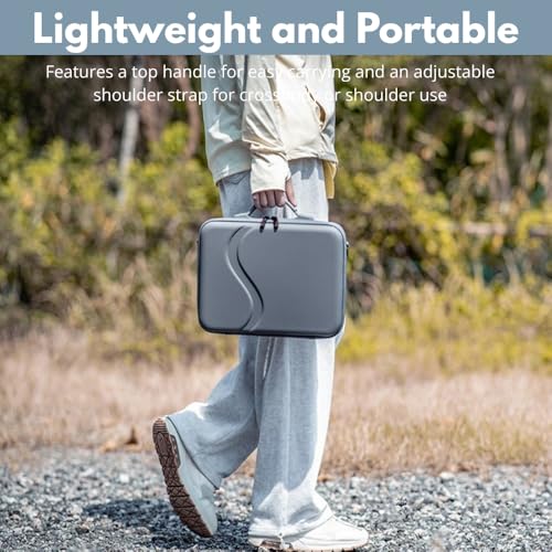 Image of yantralay Carrying Case for D JI Os mo Action 5 /5 Pro / 4 /3 | Large Storage Protective Bag with Custom Compartments | PU Hard Shell Travel Case with Strap | Os mo Action 5 Accessories
