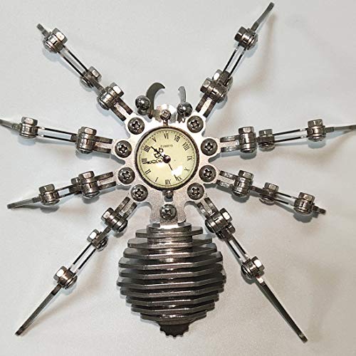 Zestaw składania puzzli metalowych 3D, mechaniczny zegar stali nierdzewnej kształcie pająka, zabawka ozdobna