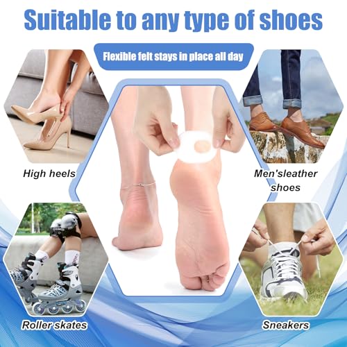 Ouligay 30 Stück Hühneraugen Pflaster Selbstklebende Hühneraugen Druckschutzringe Kissen Hühneraugenpflaster Fußsohle Druckstellen Pflaster Füße Lindert Schmerzen für Blasen Hornhaut, Weiß