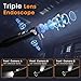 Triple Lens Sewer Inspection Camera-Endoscope Camera with Light 50 ft, 5