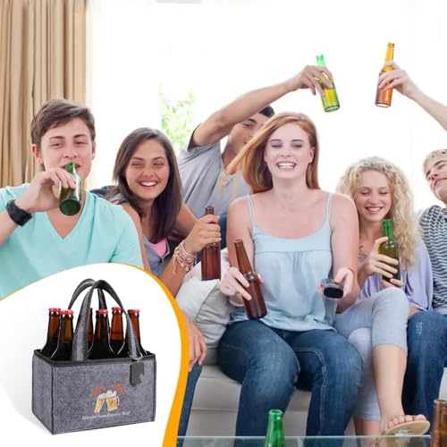 KHstylehoo Männerhandtasche Bier Geburtstagsgeschenk Geschenke für Männer Geburtstag,Flaschentasche 6 Flaschen,Lustige Personalisierte Witzige Männergeschenke Biergeschenke