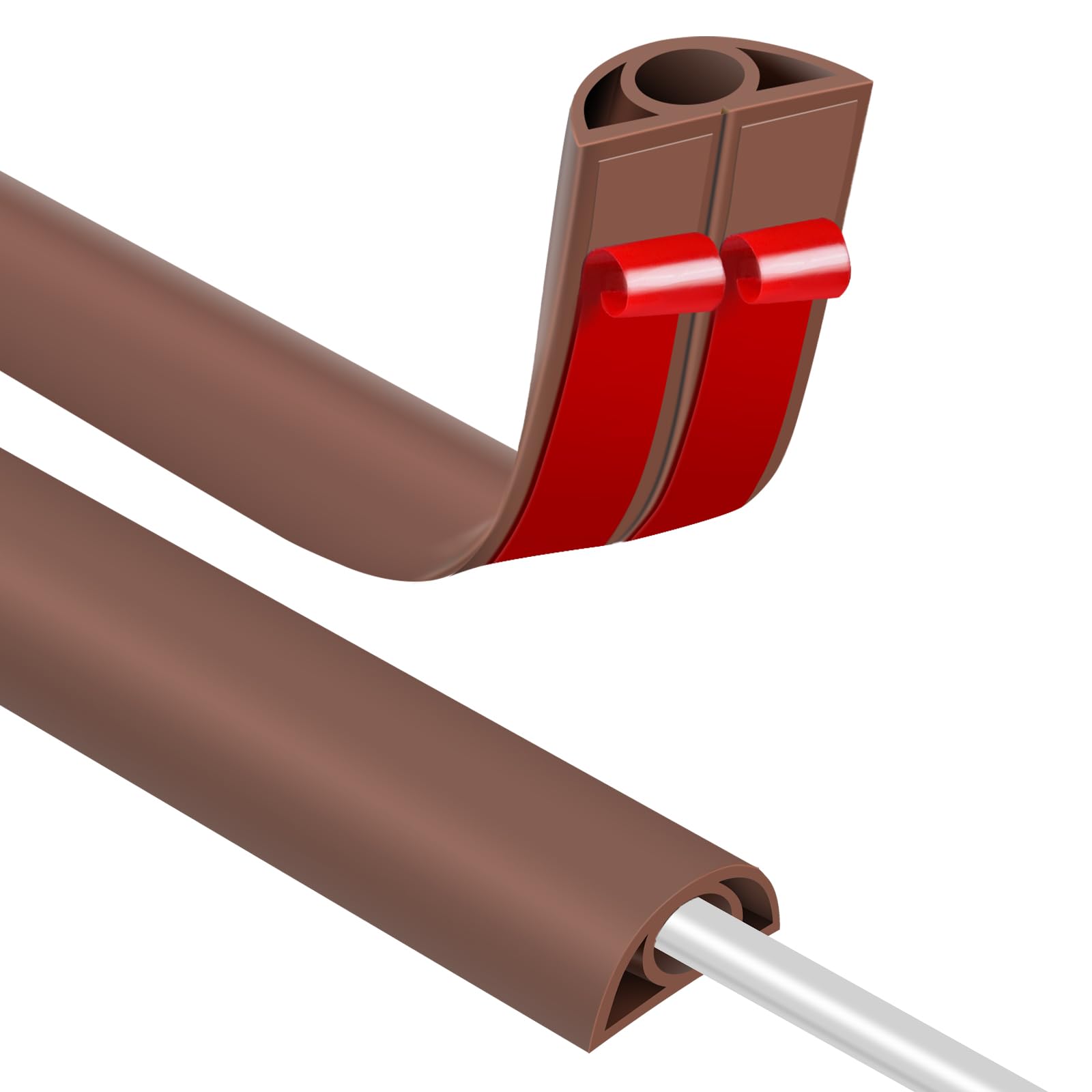 Floor Cable Pass Self-Adhesive 3M Small Flexible Cable Channel for Office, Concert, etc. Electric Wire Protection and Prevention of Tripping Hazards