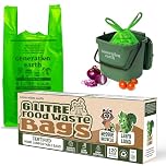 Generation earth | 120pcs - 6L Bags - Tie Handles - OK Compost HOME Certified - Food Waste - Extra Strong Kitchen Caddy Bin Liners
