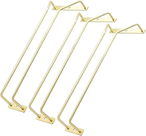 Estante dorado para copas de vino de 12 pulgadas, soporte para copas de vino debajo del gabinete, soporte para copas de vino  Soporte para copas de