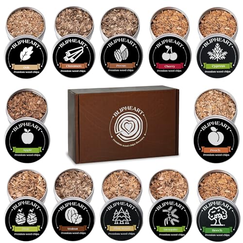 Smoking Wood Chips Cocktail Smoker, 12 Flavors Natural Wood Chips. Sawdust for Husband Father's Gift Smoke Gun Cocktails Drinks Food